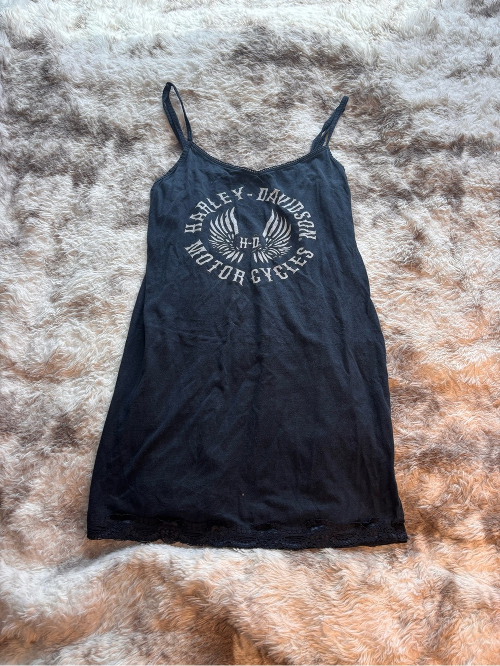 Harley-Davidson Black Slip Dress with Winged Logo